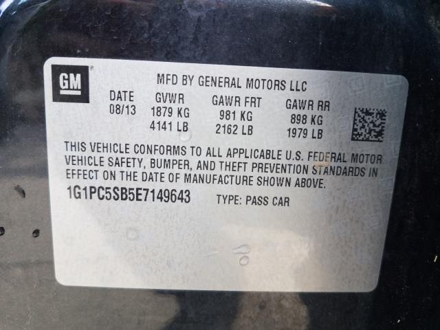 Photo 9 VIN: 1G1PC5SB5E7149643 - CHEVROLET CRUZE LT 