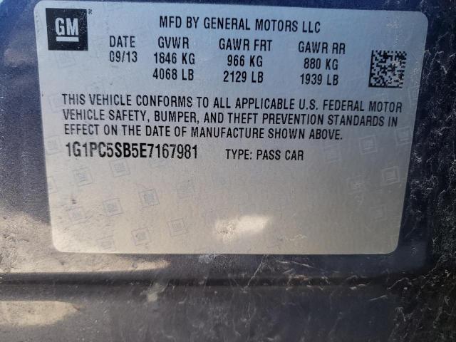 Photo 9 VIN: 1G1PC5SB5E7167981 - CHEVROLET CRUZE LT 