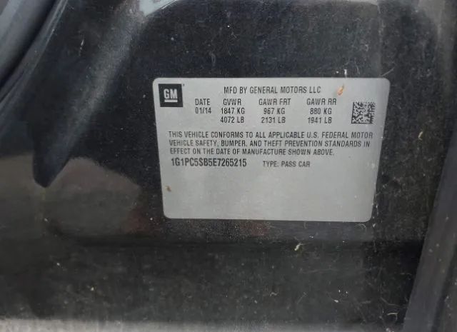 Photo 8 VIN: 1G1PC5SB5E7265215 - CHEVROLET CRUZE 