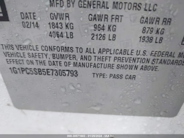 Photo 8 VIN: 1G1PC5SB5E7305793 - CHEVROLET CRUZE 