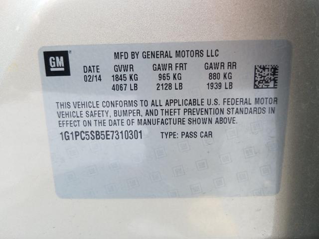 Photo 9 VIN: 1G1PC5SB5E7310301 - CHEVROLET CRUZE LT 