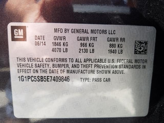 Photo 9 VIN: 1G1PC5SB5E7409846 - CHEVROLET CRUZE LT 