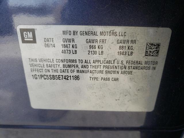 Photo 9 VIN: 1G1PC5SB5E7421186 - CHEVROLET CRUZE LT 