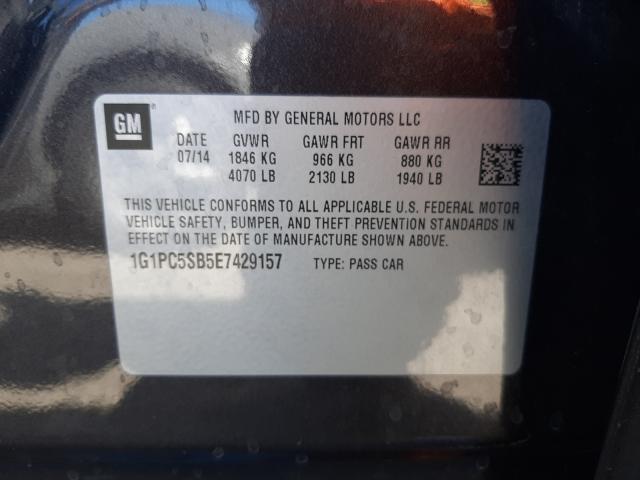 Photo 9 VIN: 1G1PC5SB5E7429157 - CHEVROLET CRUZE LT 