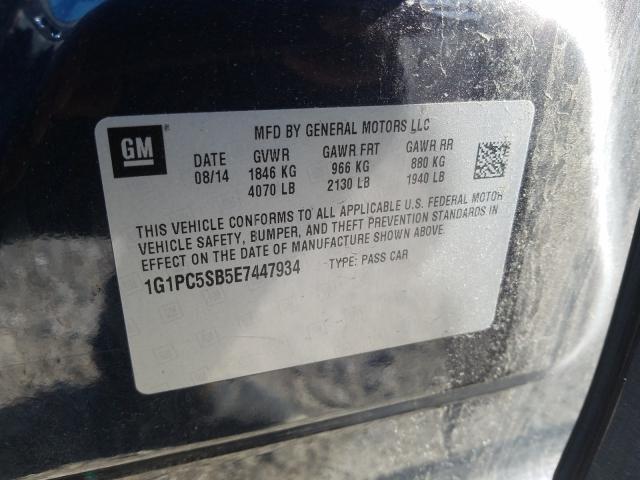 Photo 9 VIN: 1G1PC5SB5E7447934 - CHEVROLET CRUZE LT 