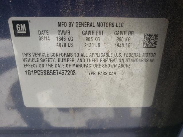 Photo 9 VIN: 1G1PC5SB5E7457203 - CHEVROLET CRUZE 