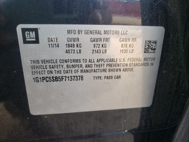 Photo 9 VIN: 1G1PC5SB5F7137378 - CHEVROLET CRUZE LT 