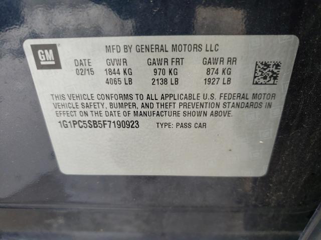 Photo 9 VIN: 1G1PC5SB5F7190923 - CHEVROLET CRUZE LT 