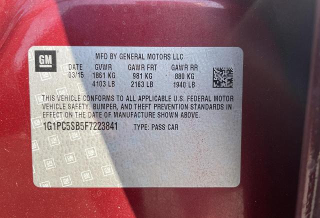 Photo 9 VIN: 1G1PC5SB5F7223841 - CHEVROLET CRUZE LT 