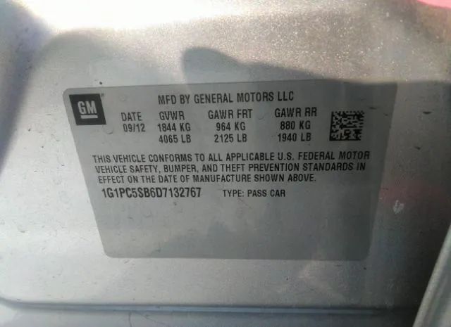 Photo 8 VIN: 1G1PC5SB6D7132767 - CHEVROLET CRUZE 