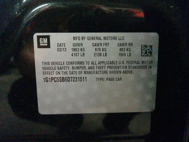 Photo 9 VIN: 1G1PC5SB6D7231511 - CHEVROLET CRUZE LT 