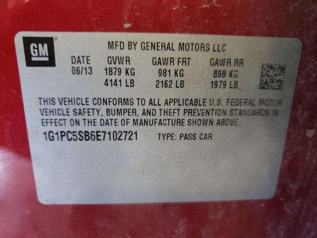 Photo 9 VIN: 1G1PC5SB6E7102721 - CHEVROLET CRUZE LT 