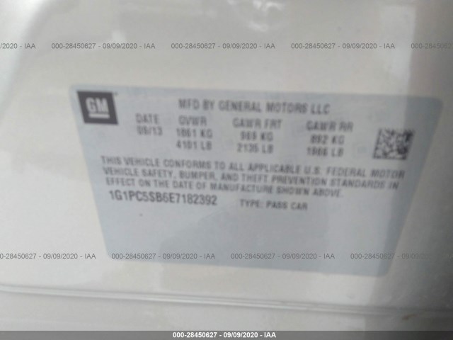 Photo 8 VIN: 1G1PC5SB6E7182392 - CHEVROLET CRUZE 