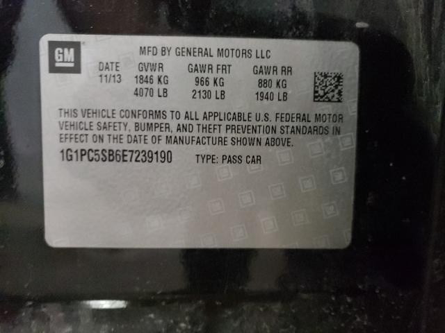 Photo 9 VIN: 1G1PC5SB6E7239190 - CHEVROLET CRUZE LT 