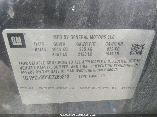 Photo 8 VIN: 1G1PC5SB6E7266213 - CHEVROLET CRUZE 