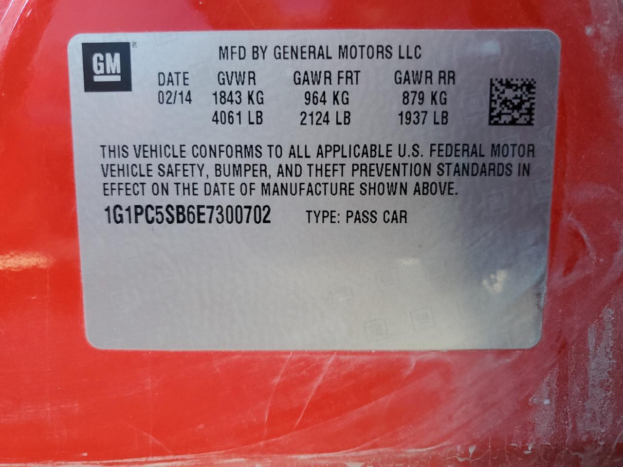 Photo 11 VIN: 1G1PC5SB6E7300702 - CHEVROLET CRUZE 