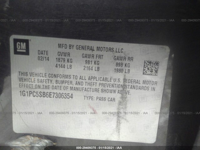 Photo 8 VIN: 1G1PC5SB6E7306354 - CHEVROLET CRUZE 