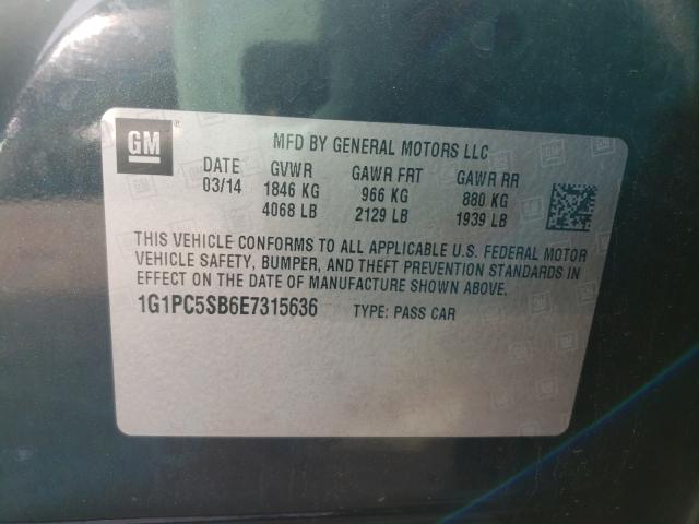 Photo 9 VIN: 1G1PC5SB6E7315636 - CHEVROLET CRUZE LT 