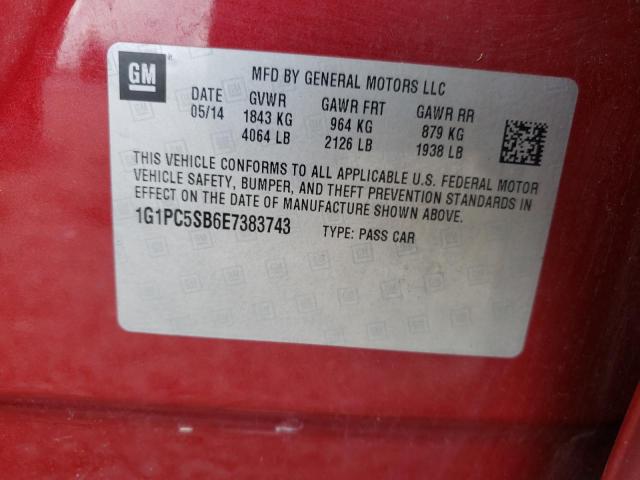 Photo 11 VIN: 1G1PC5SB6E7383743 - CHEVROLET CRUZE 