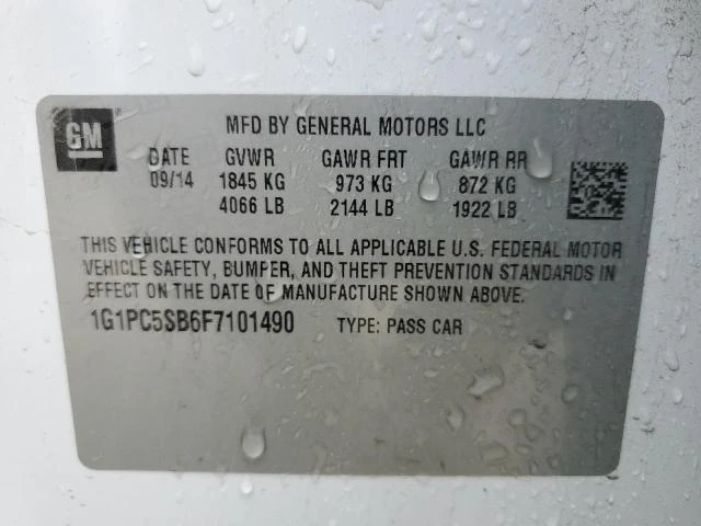 Photo 11 VIN: 1G1PC5SB6F7101490 - CHEVROLET CRUZE LT 