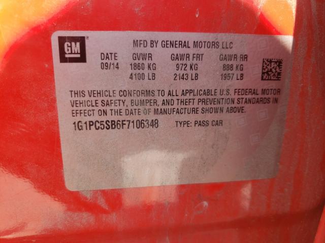 Photo 9 VIN: 1G1PC5SB6F7106348 - CHEVROLET CRUZE LT 