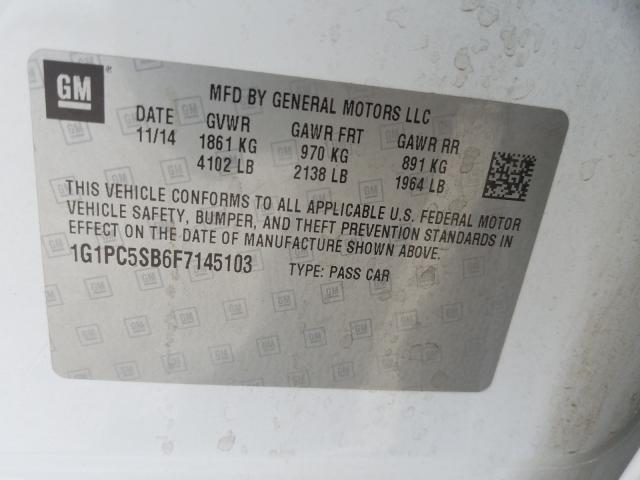 Photo 9 VIN: 1G1PC5SB6F7145103 - CHEVROLET CRUZE LT 