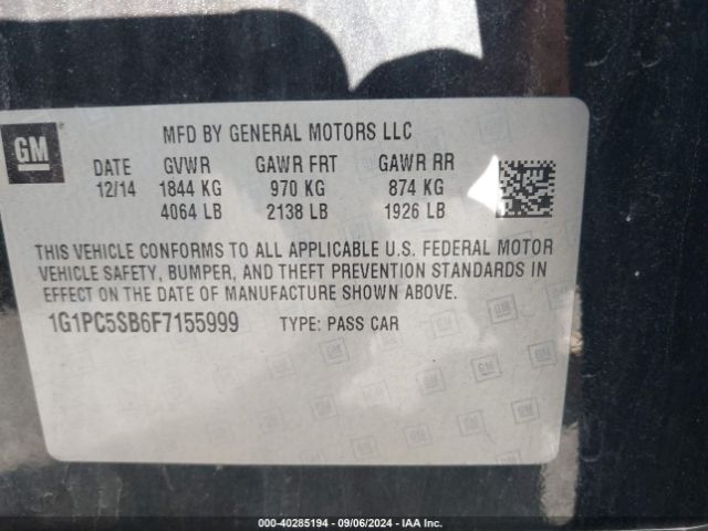 Photo 8 VIN: 1G1PC5SB6F7155999 - CHEVROLET CRUZE 