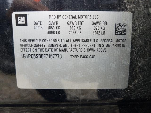 Photo 9 VIN: 1G1PC5SB6F7167778 - CHEVROLET CRUZE LT 