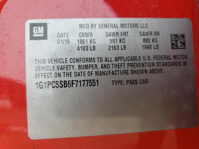 Photo 12 VIN: 1G1PC5SB6F7177551 - CHEVROLET CRUZE 