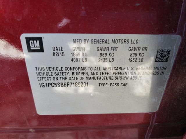 Photo 9 VIN: 1G1PC5SB6F7189201 - CHEVROLET CRUZE LT 