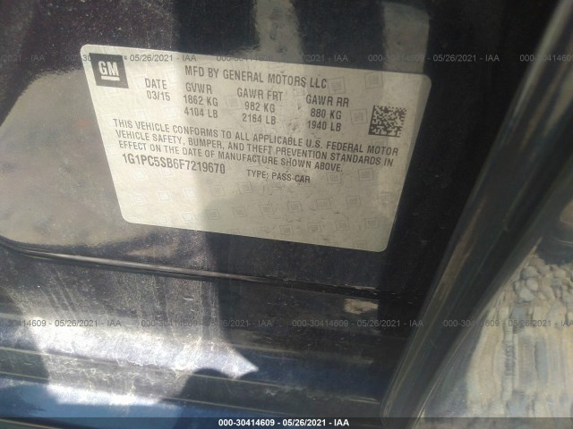 Photo 8 VIN: 1G1PC5SB6F7219670 - CHEVROLET CRUZE 