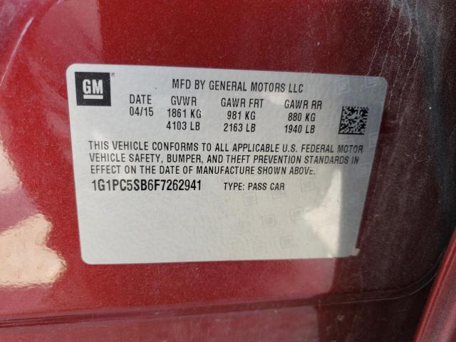 Photo 9 VIN: 1G1PC5SB6F7262941 - CHEVROLET CRUZE LT 