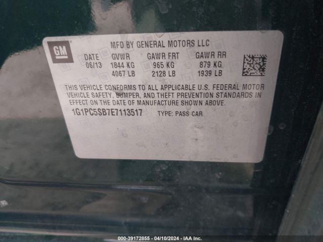 Photo 8 VIN: 1G1PC5SB7E7113517 - CHEVROLET CRUZE 