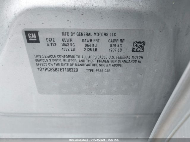 Photo 8 VIN: 1G1PC5SB7E7136229 - CHEVROLET CRUZE 