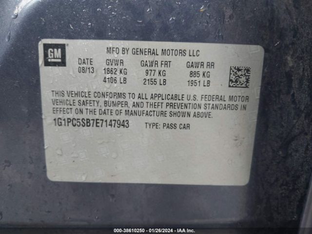 Photo 8 VIN: 1G1PC5SB7E7147943 - CHEVROLET CRUZE 