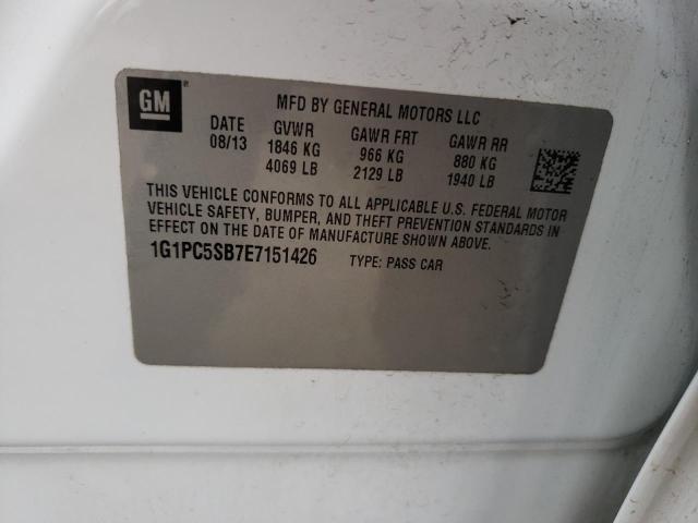 Photo 12 VIN: 1G1PC5SB7E7151426 - CHEVROLET CRUZE LT 