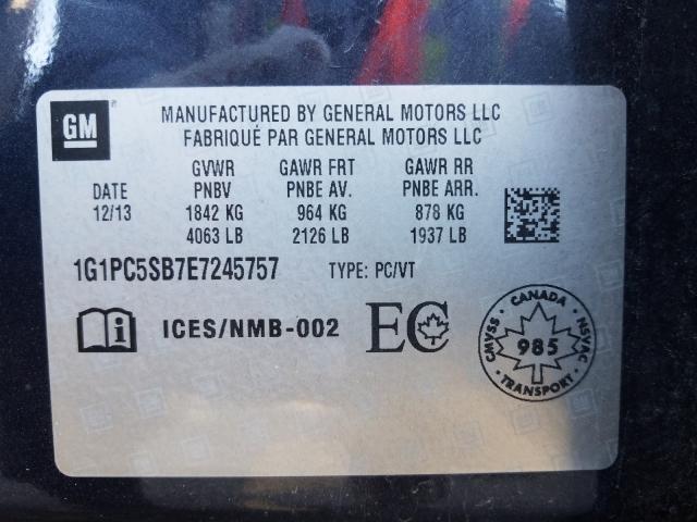 Photo 9 VIN: 1G1PC5SB7E7245757 - CHEVROLET CRUZE LT 