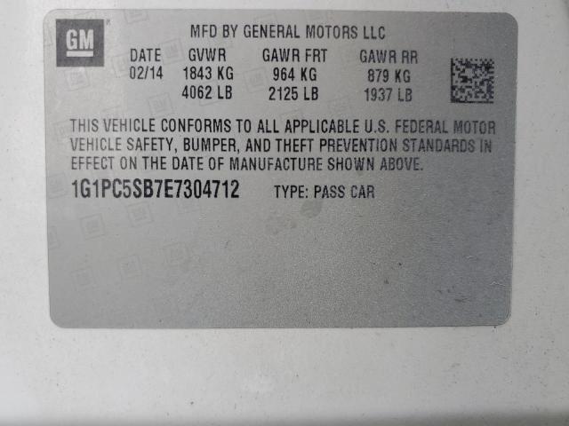 Photo 11 VIN: 1G1PC5SB7E7304712 - CHEVROLET CRUZE 