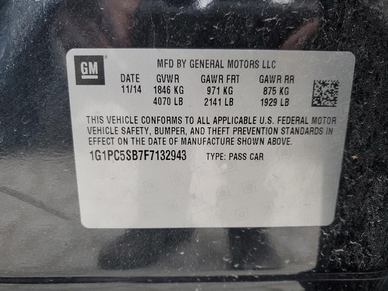 Photo 11 VIN: 1G1PC5SB7F7132943 - CHEVROLET CRUZE 