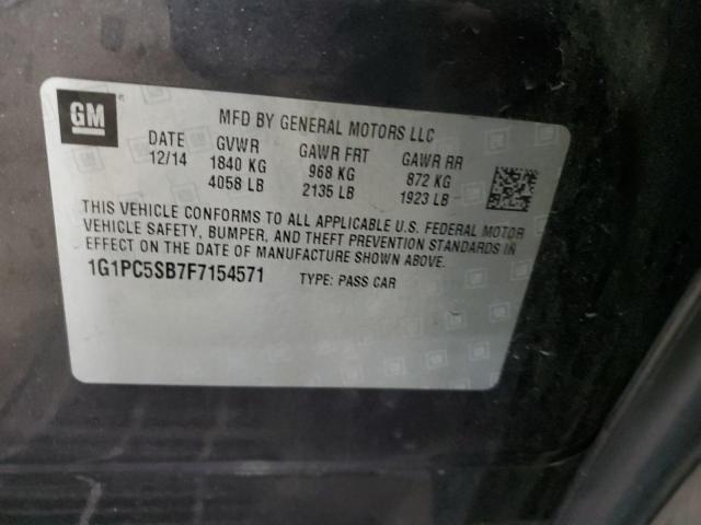 Photo 12 VIN: 1G1PC5SB7F7154571 - CHEVROLET CRUZE 