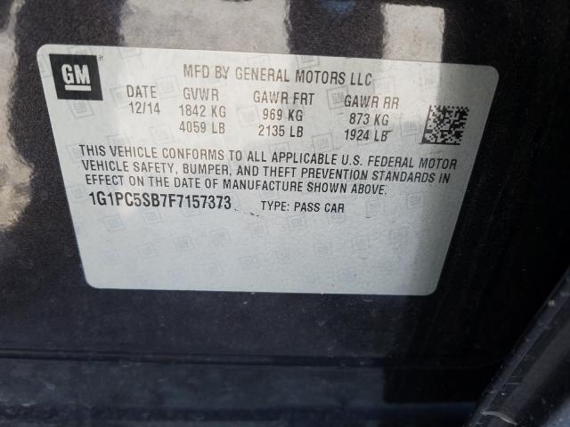 Photo 9 VIN: 1G1PC5SB7F7157373 - CHEVROLET CRUZE LT 