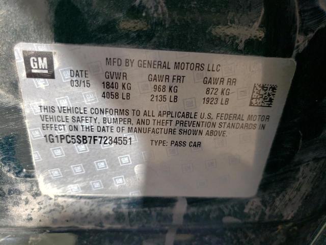 Photo 9 VIN: 1G1PC5SB7F7234551 - CHEVROLET CRUZE LT 