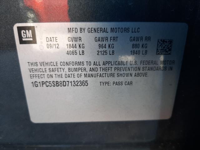 Photo 9 VIN: 1G1PC5SB8D7132365 - CHEVROLET CRUZE LT 