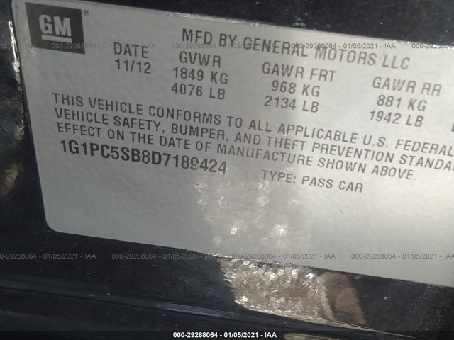 Photo 8 VIN: 1G1PC5SB8D7189424 - CHEVROLET CRUZE 