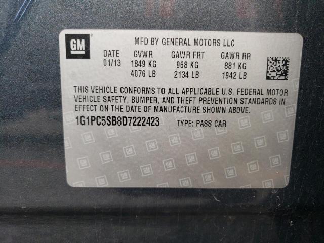 Photo 12 VIN: 1G1PC5SB8D7222423 - CHEVROLET CRUZE LT 