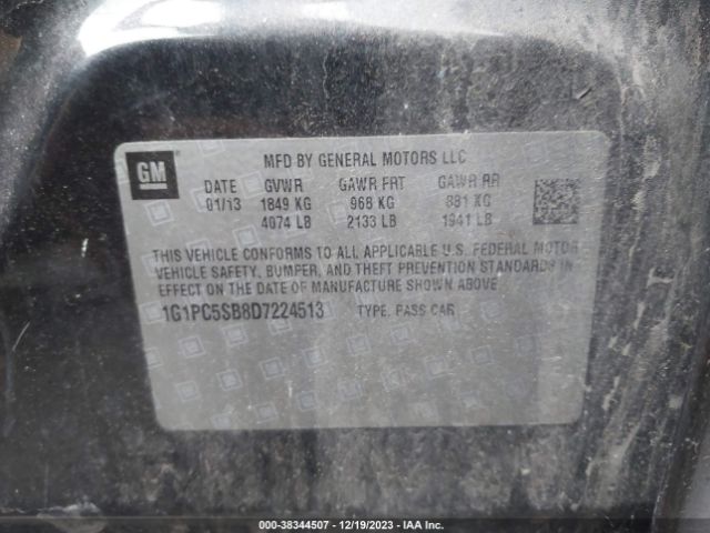 Photo 8 VIN: 1G1PC5SB8D7224513 - CHEVROLET CRUZE 