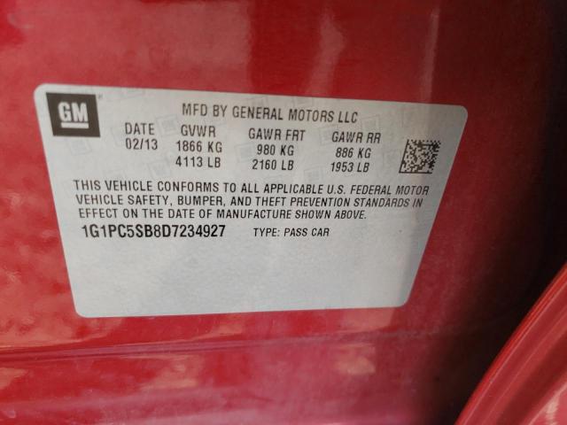 Photo 9 VIN: 1G1PC5SB8D7234927 - CHEVROLET CRUZE LT 