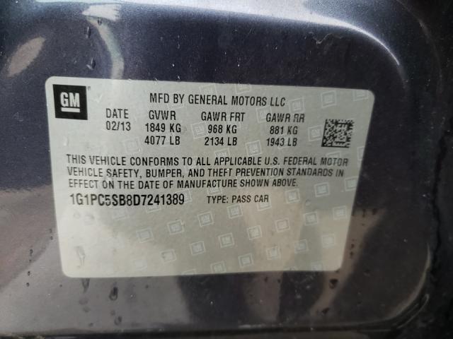 Photo 9 VIN: 1G1PC5SB8D7241389 - CHEVROLET CRUZE LT 