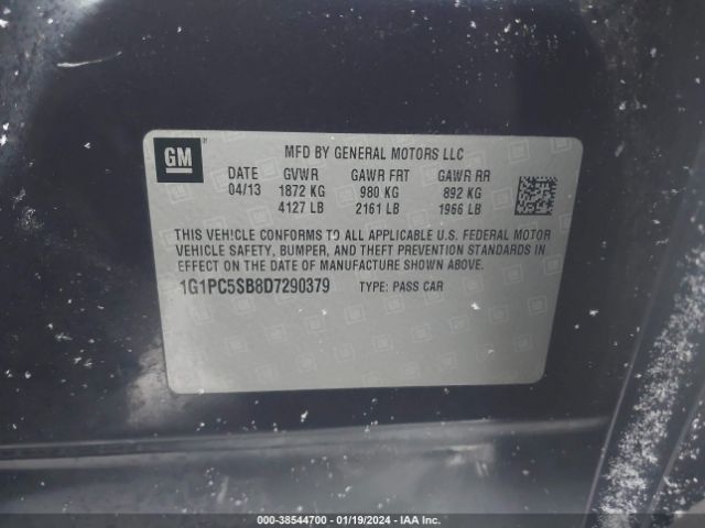 Photo 8 VIN: 1G1PC5SB8D7290379 - CHEVROLET CRUZE 