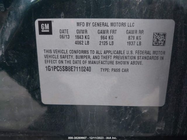 Photo 8 VIN: 1G1PC5SB8E7110240 - CHEVROLET CRUZE 